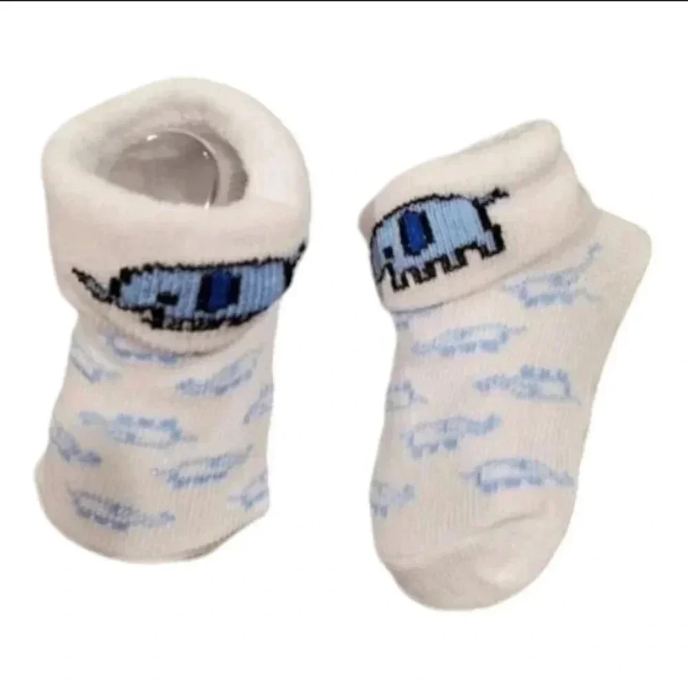 Baby Boy Gift Set Safari Bib, Mittens, Socks Gift Set With Organza Bag
